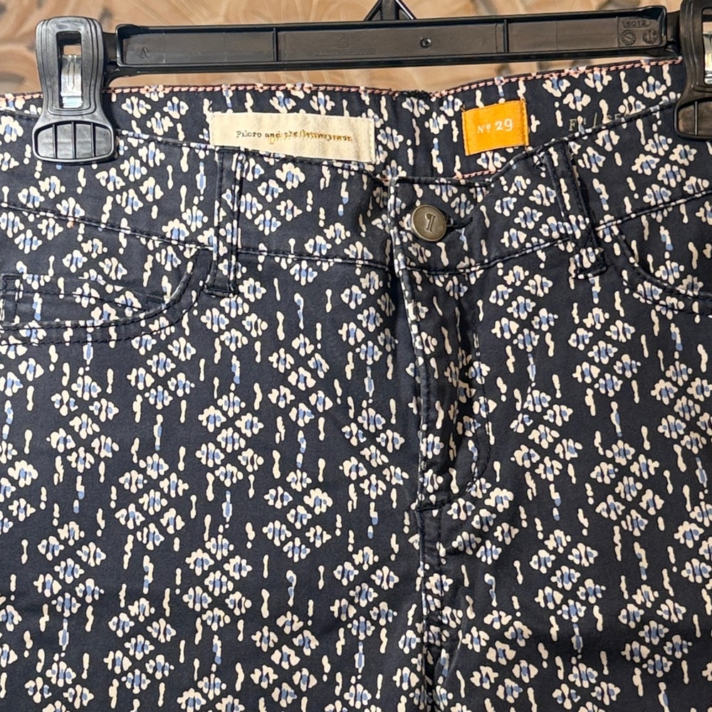 Pilcro Navy Geometric Pattern Pants - Picture 4 of 4